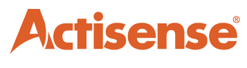 Das orangefarbene Firmenlogo der Marke Actisense auf weißem Hintergrund.