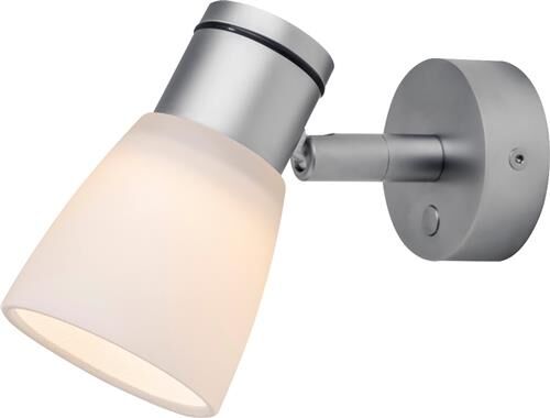 LED-Anbauleuchte R1-1, D2W, chrom-matt, warmweiß, 10-30V DC, max. 3W, Glas weiß matt, mit Dimmer