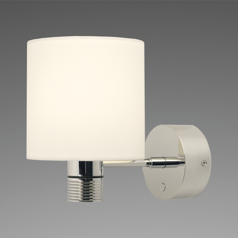 LED-Wandleuchte NOVA XL, chrom-glanz, Schirm rund weiß, 10-30V DC, max.6W, mit Dimmer dimmbar, ww