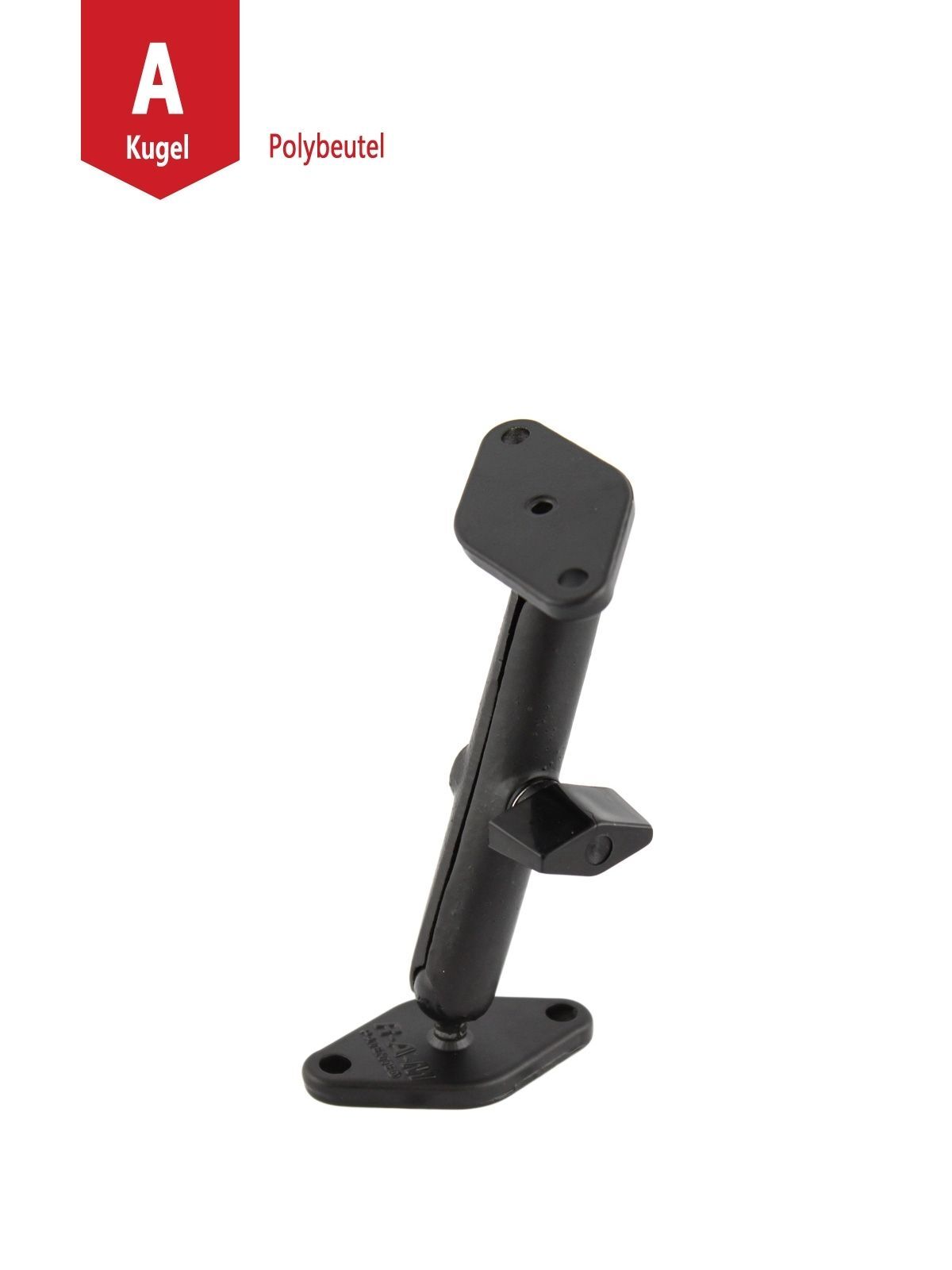 RAM Mounts Aufbau-Set - A-Kugel (0,56 Zoll) - 2x Diamond (Trapez) Basisplatten (2-Loch AMPS) - Langer Verbindungsarm (ca. 90,42 mm)