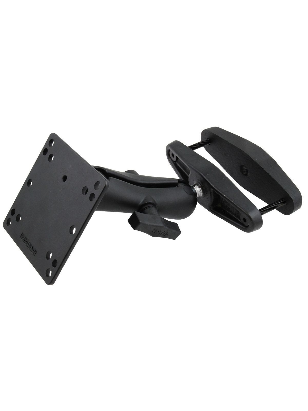 RAM Mounts Schraubklemmen-Set - Schraubklemme (bis 127 mm Breite), mittlerer Verbindungsarm, VESA-Platte (75x75 u. 100x100 mm Lochraster), C-Kugel (1,