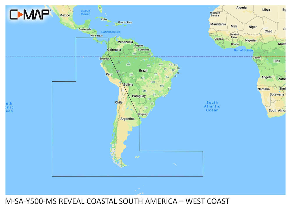 C-MAP REVEAL: M-SA-Y500-MS  South America – West Coast