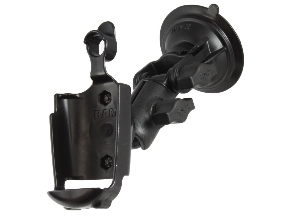 RAM Mounts Verbundstoff Saugfuss-Halterung Garmin Rino 52x - Ocatagon-Verbindungsarm mit Drehgelenk, Diamond-Basisplatte (Trapez), Halteschale, B-Kuge