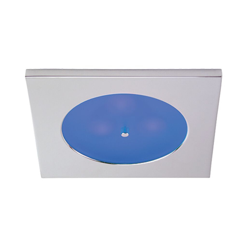 LED-Einbauleuchte EBQ12-3 Master, chrom-matt, blau/weiß umschaltbar, 10-30V DC, max. 3W, mit Dimmer