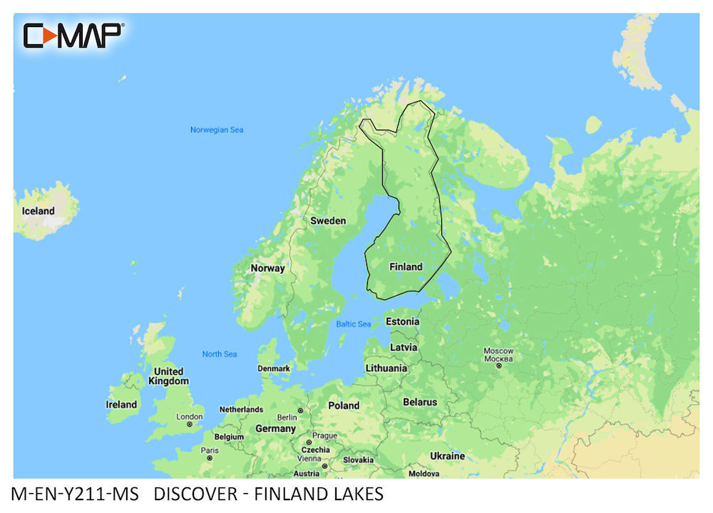 C-MAP DISCOVER:  M-EN-Y211-MS  Finland Lakes