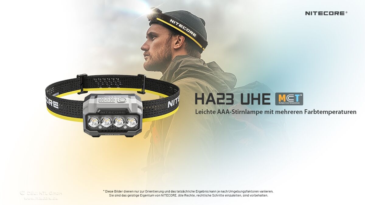 Nitecore HA23 UHE - 600 Lumen, blau