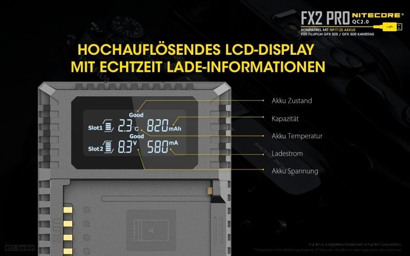 Nitecore FX2 PRO - für Fuji Cameras