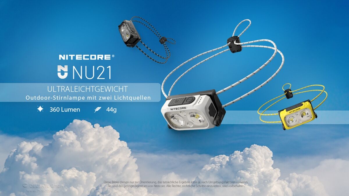 Nitecore NU21 - 360 Lumen, gelb