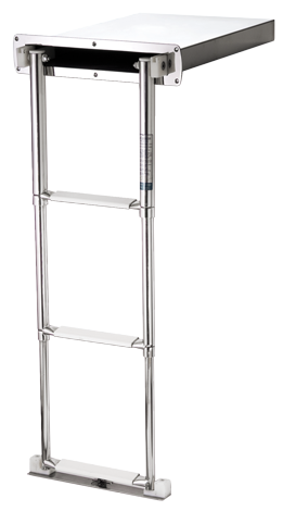 Niro Teleskopische Badeleiter In Kassette, 4-Stufen Stufen Mit Kunststoff Bekleidet