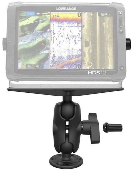 RAM Mounts Marine Aufbau-Set mit Pin-Lock Sicherung für Gimbal-Halterungen - mit runder Basisplatte (AMPS), kurzem Verbindungsarm, 2x Pin-Lock Sicheru