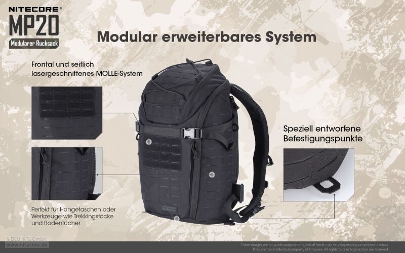 Nitecore Rucksack MP20, schwarz