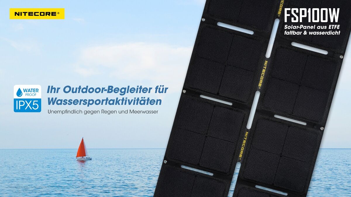Nitecore Solarpanel FSP100W IPX5- 100W