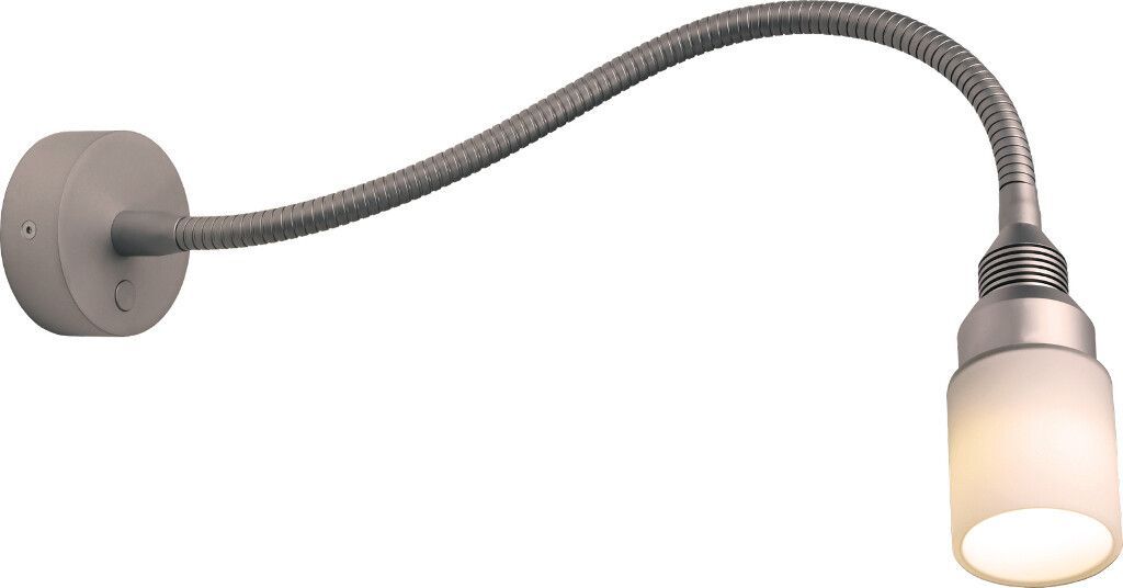 LED-Flexleuchte 04, D2W, 300mm, chrom-matt, warmweiß, Glas weiß, 10-30V DC, max. 3 W, mit Dimmer