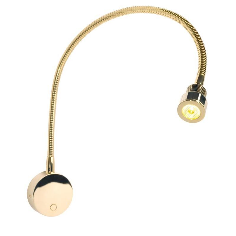 LED-Flexleuchte 01-1, 300mm seitlich, gold-glanz, ww 25°, 11-30V DC - 3W, mit integriertem Dimmer