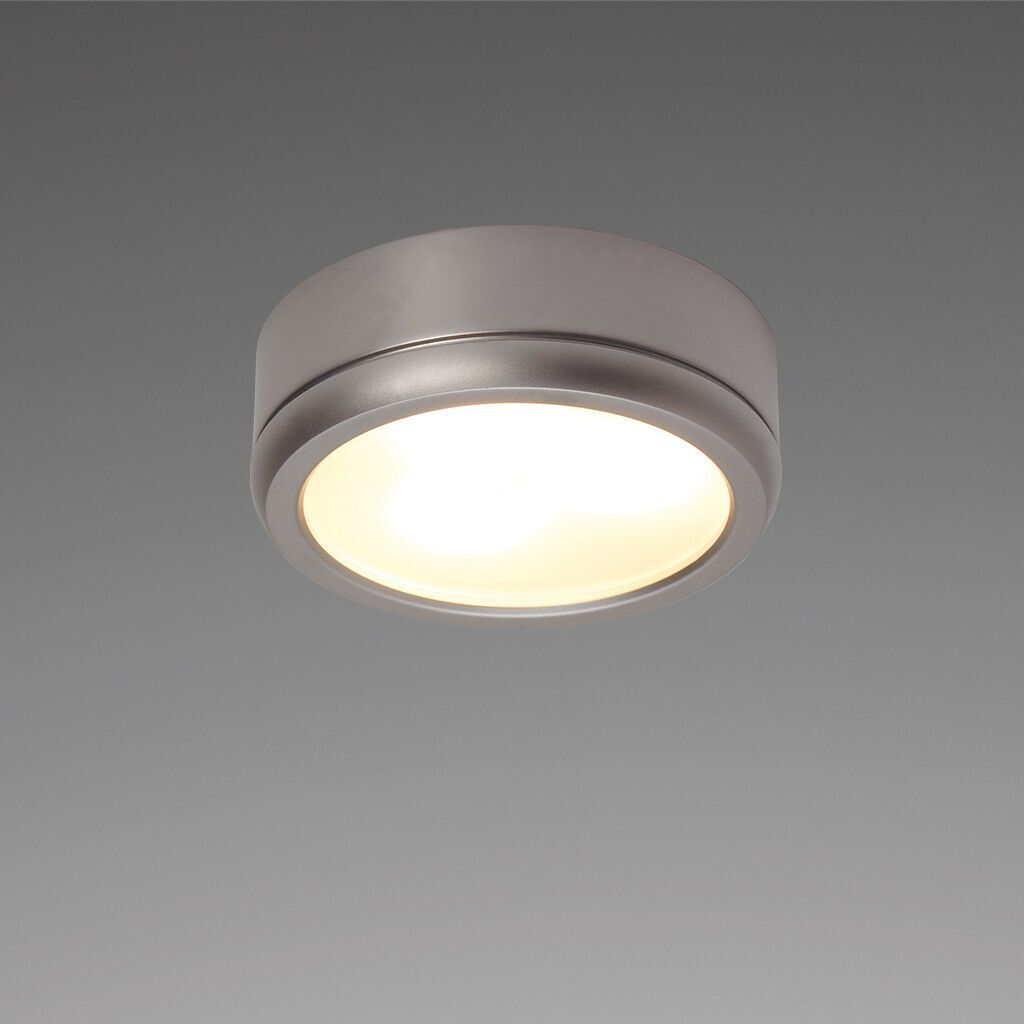 LED-Anbauleuchte D1-1 (Slave), chrom-matt, warmweiß, 10-30V DC, max. 3 W