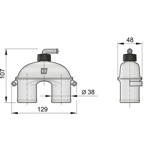 Vetus Kunststoffbelüfter mit Ventil 38mm