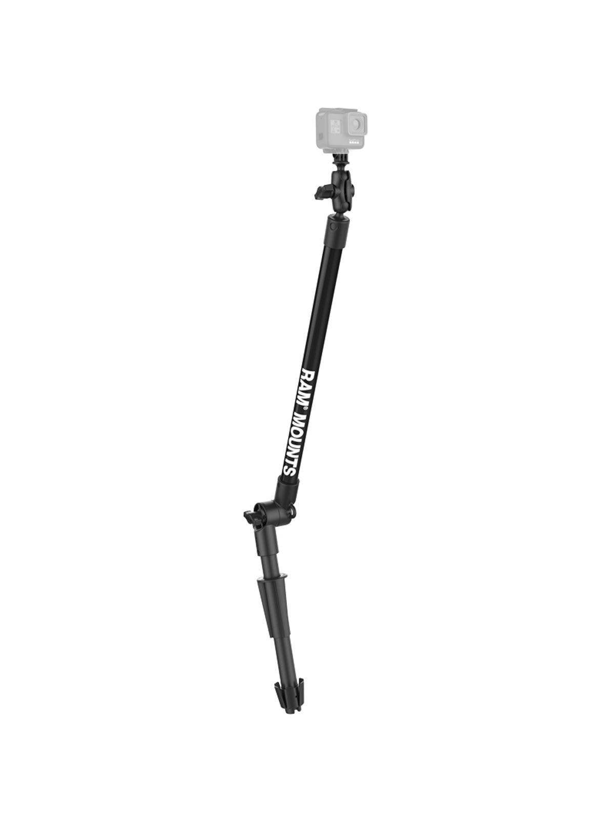 RAM Mounts Verbundstoff Press-N-Lock Basis mit Verlängerungsarm für GoPro-Kameras - Ratchet-Verbindung, Kunststoffrohr, (ca. 300 mm), Endstück mit Kug