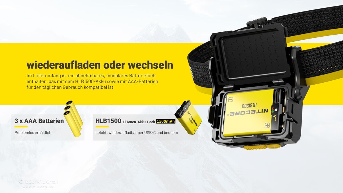 Nitecore HA29 UHE - 1200 Lumen, kältebeständig