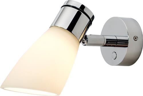 LED-Anbauleuchte R1, D2W, chrom-glanz, warmweiß, 10-30V DC, max. 3W, Glas champagner, mit Dimmer