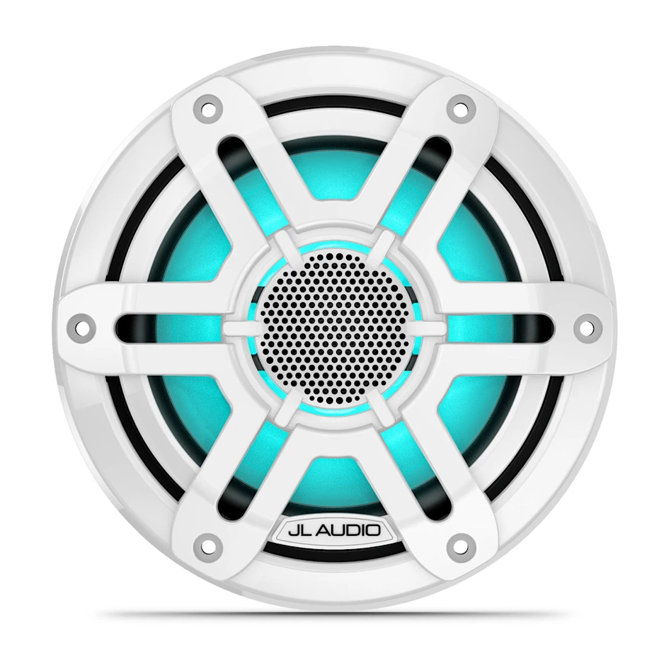 JL Audio M200 Marinelautsprecher 6,5 Zoll mit LED RGB Beleuchtung weißer Sportgrill