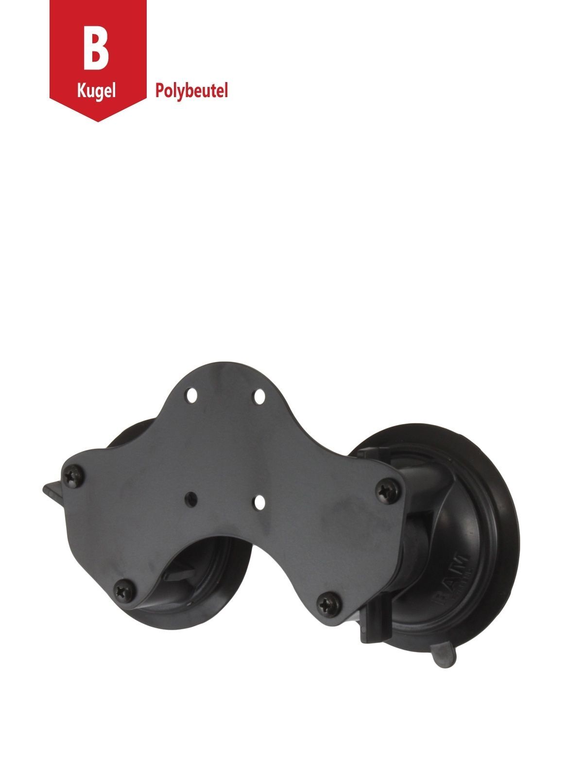 RAM Mounts Doppel-Saugfuss - AMPS-Aufnahme (Basisplatte), im Polybeutel