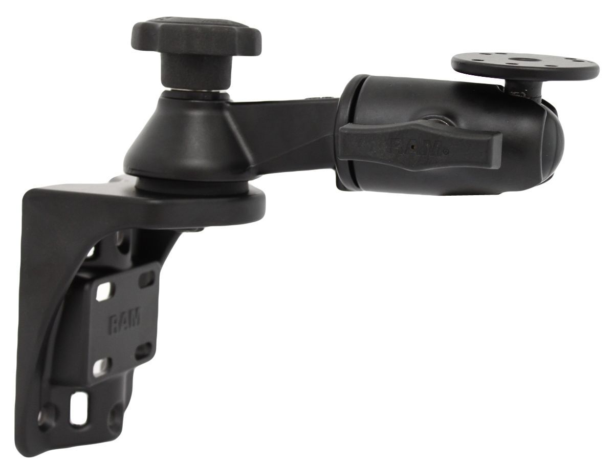 RAM Mounts Schwenkarm für vertikale Wandbefestigung mit AMPS-Anbindung - Vertikal-Basis, Octagon-Verbindungsarm, runde Basisplatte, C-Kugel (1,5 Zoll)