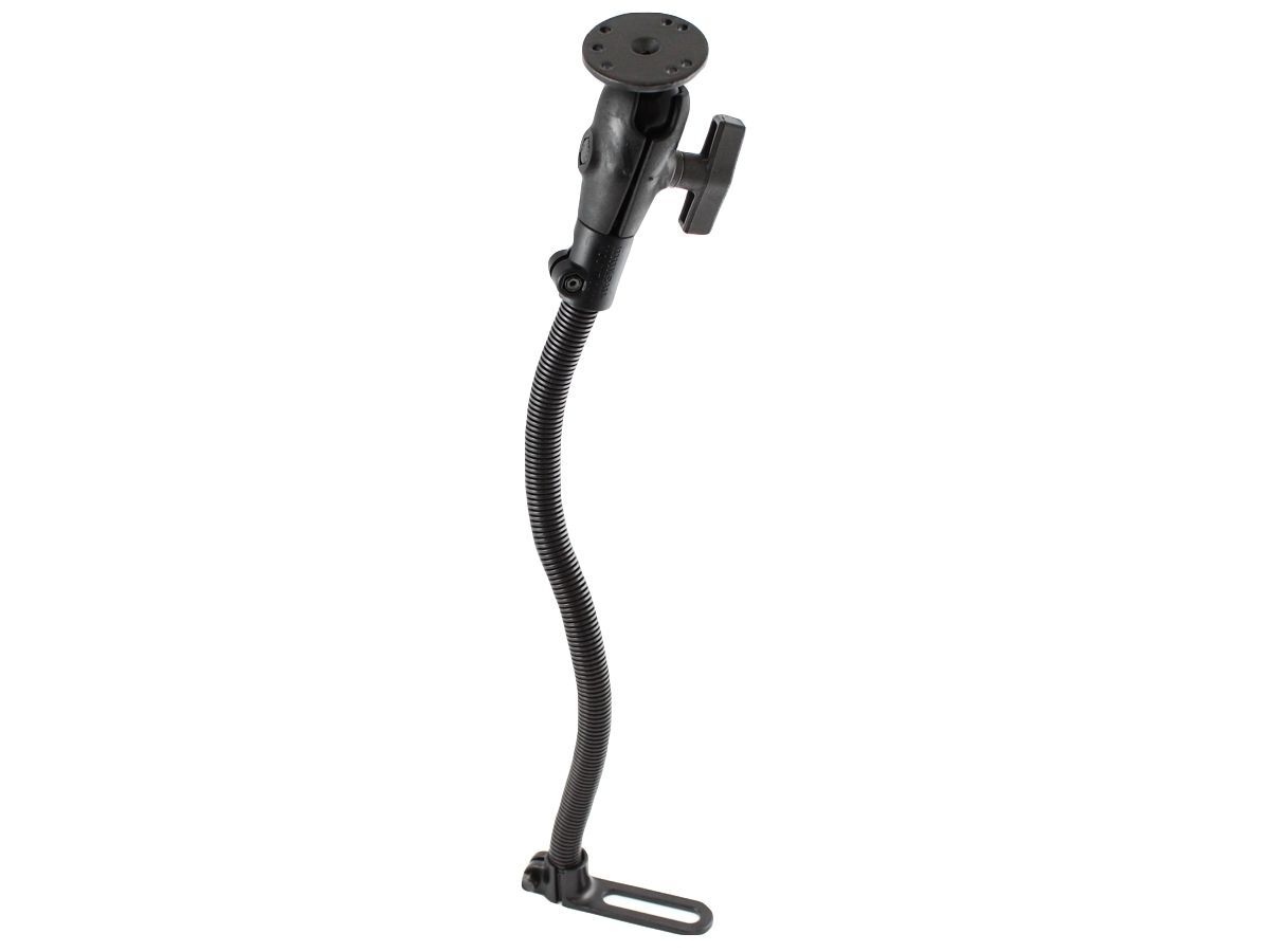 RAM Mounts Pod I Fahrzeug Sitzschienen-Befestigung mit AMPS-Anbindung - flexibler Stab (ca. 450 mm), runde Basisplatte, C-Kugel (1,5 Zoll), im Polybeu