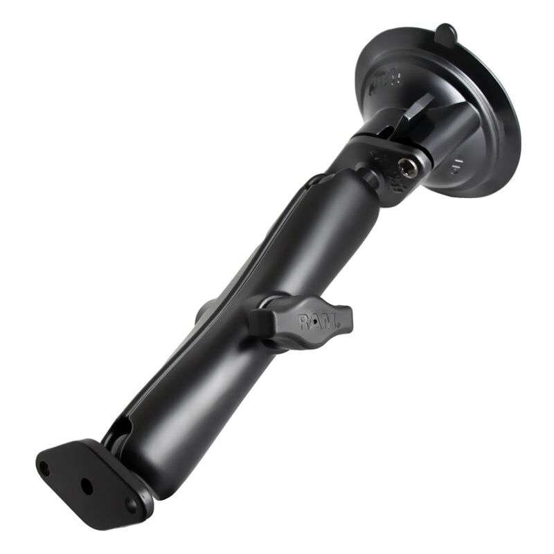 RAM Mounts Saugfuss-Set mit Diamond-Anbindung - langer Verbindungsarm, 2x Diamond-Basisplatte (Trapez), B-Kugel (1 Zoll), im Polybeutel
