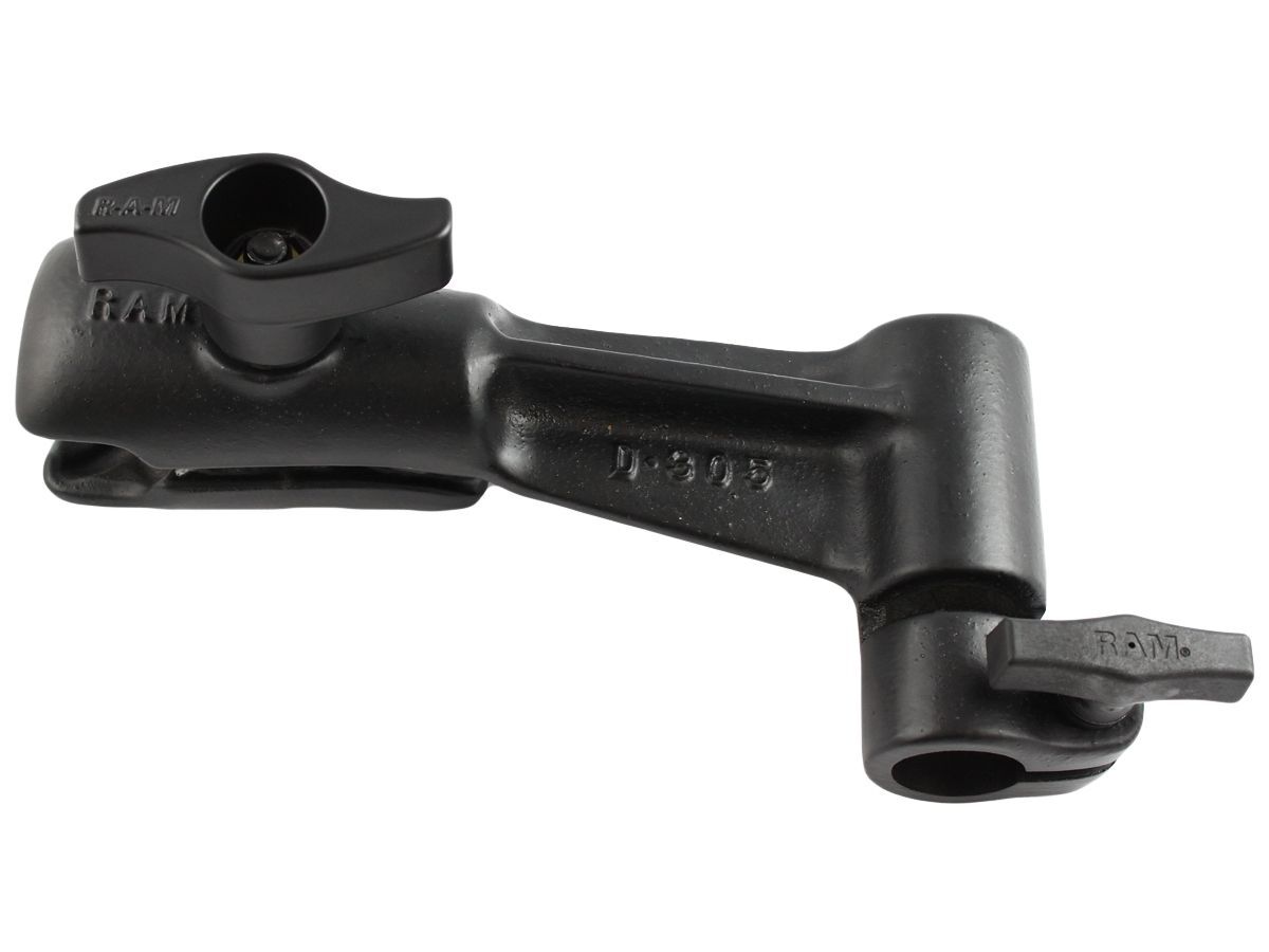 RAM Mounts Schwenkarm mit D-Kugel-Anbindung (2,25 Zoll) - Sockel für Rohre mit 1 Zoll Durchmesser, im Polybeutel