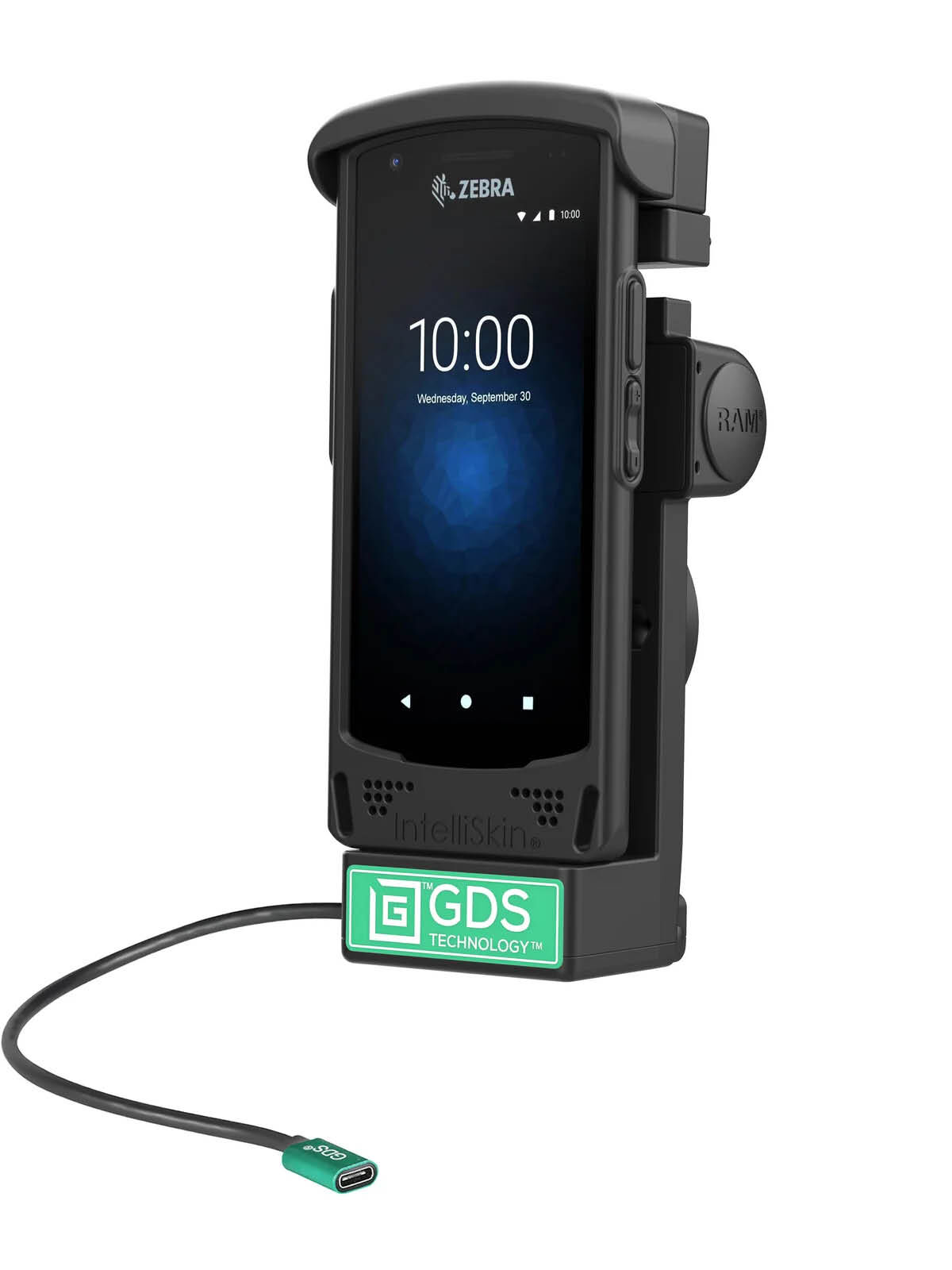 RAM Mounts GDS Halteschale für Zebra EC50 & EC55 in IntelliSkin Schutzhülle - USB-C-Anschluss