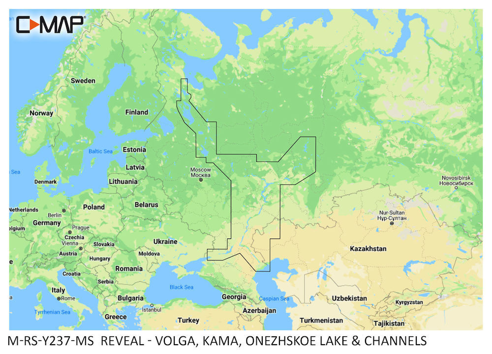C-MAP REVEAL: M-RS-Y237-MS Volga, Kama, Onezhskoe Lake & Channels