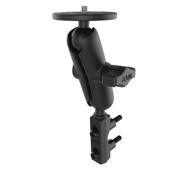 RAM Mounts Motorrad-Kamerahalterung mit 1/4"-20 Gewindestift - mit Basisbefestigung für Lenker/Bremse/Kupplung, B-Kugel (1 Zoll), im Polybeutel