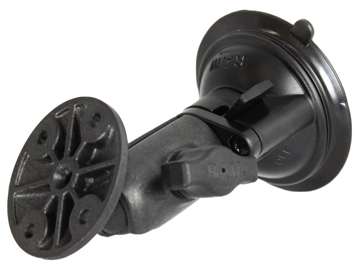 RAM Mounts Verbundstoff Saugfuss-Set mit runder Anbindung - Ocatagon-Verbindungsarm, runde Basisplatte, B-Kugel (1 Zoll)