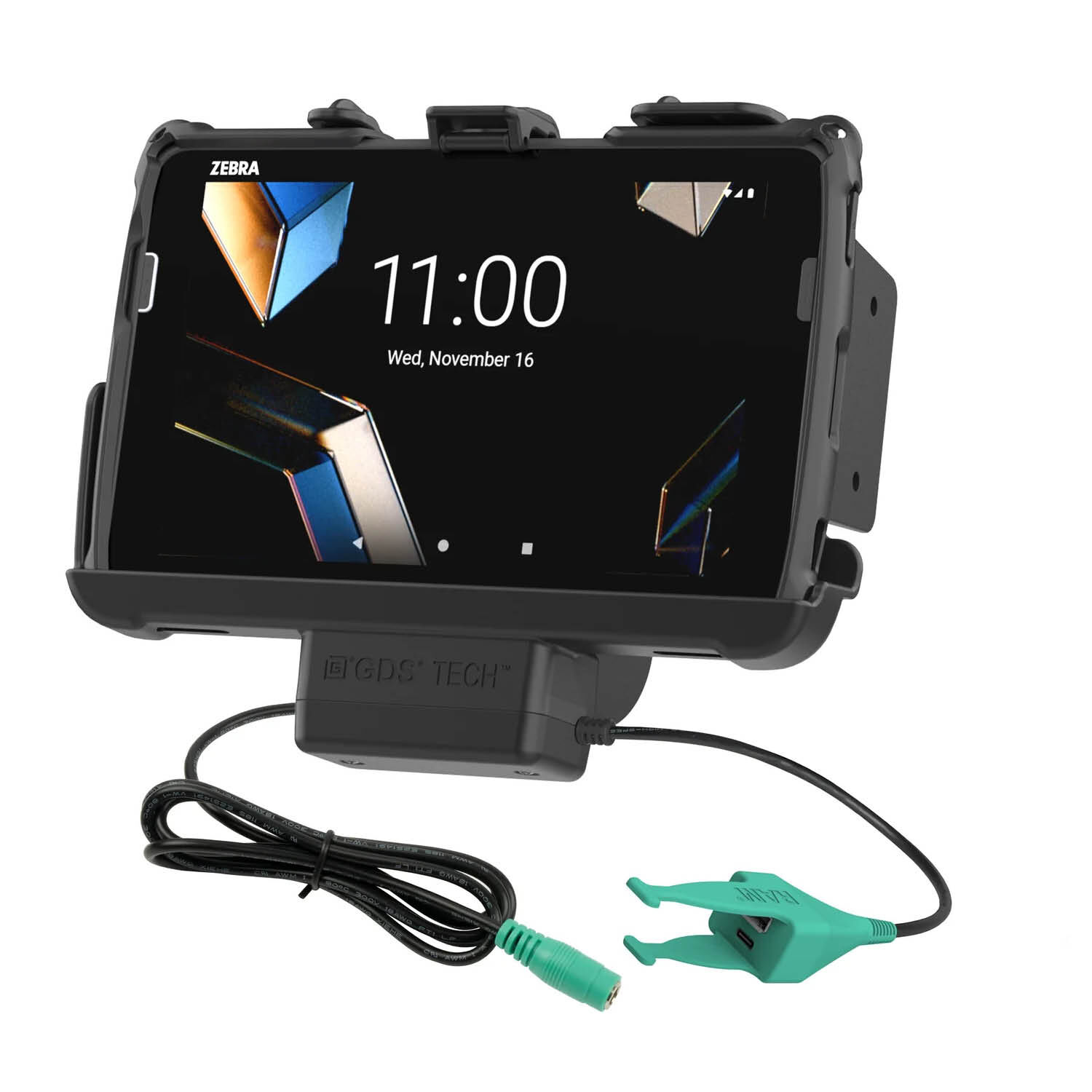RAM Mounts EZ-Roll'r Halteschale für Zebra ET40 & ET45 (8“) Tablets - In Rugged Boot - 5.5mm DC & USB-A/USB-C-Anschluss