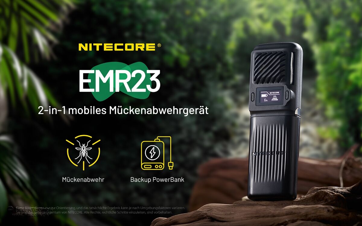 Nitecore EMR23 - Mückenabwehr, OLED, 8000mAh Akkupack