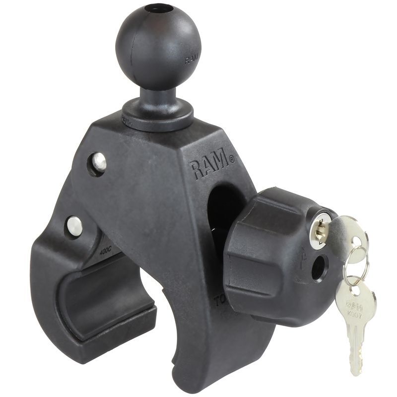 RAM Mounts Tough-Claw Halteklammer groß (Durchmesser 25,4-55,9 mm) mit Schloss - C-Kugel (1,5 Zoll)