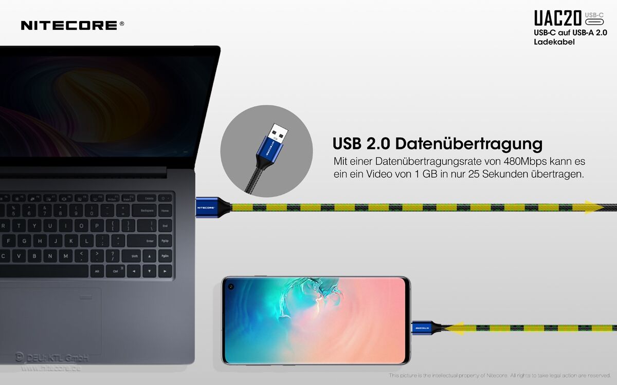 Nitecore UAC20 - USB-C Ladekabel