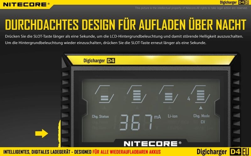 Nitecore Digicharger D4EU - EU-Version