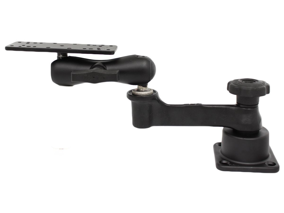 RAM Mounts Schwenkarm für Marine-GPS - Horizontal-Basis, mittlerer Verbindungsarm, rechteckige Universal-Platte (ca. 158 x 50 mm, diverse Lochraster),