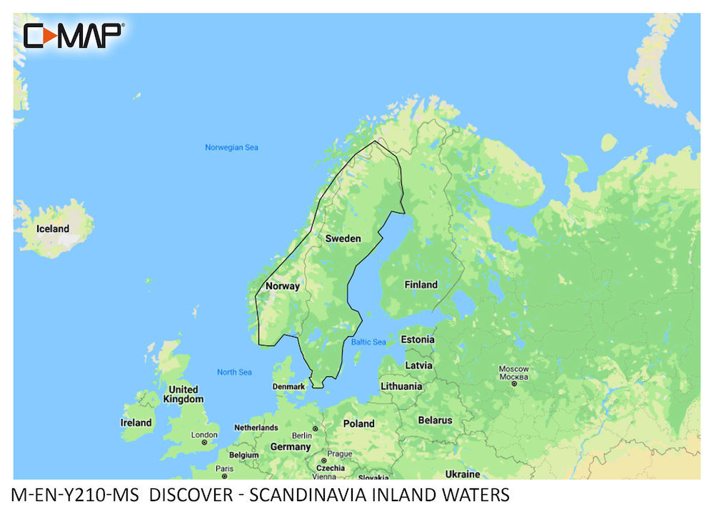C-MAP DISCOVER:  M-EN-Y210-MS  Scandinavia Inland Waters