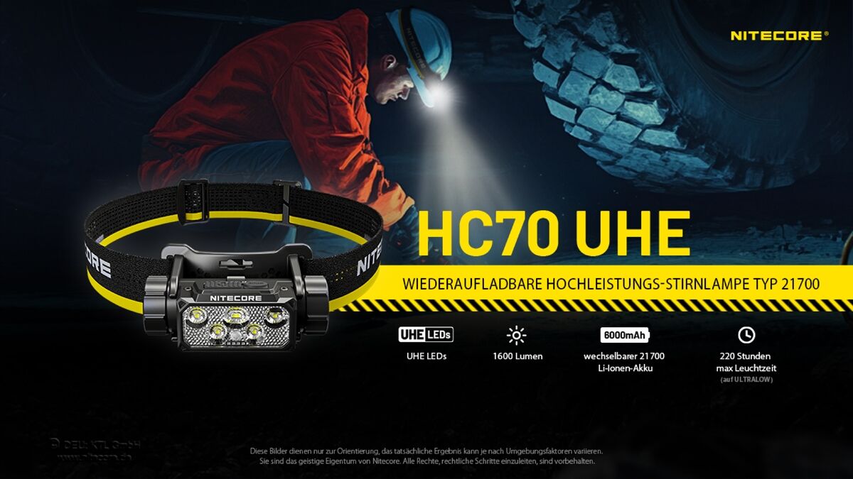 Nitecore HC70 UHE - 1600 Lumen, NL2160