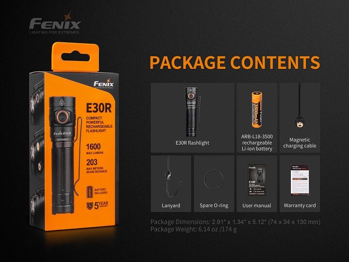 Fenix E30R LED Taschenlampe