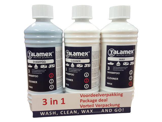 LNKZ9141 Talamex Pflege Set Shampoo, Cleaner, Wax - 3x500ml günstig online kaufen