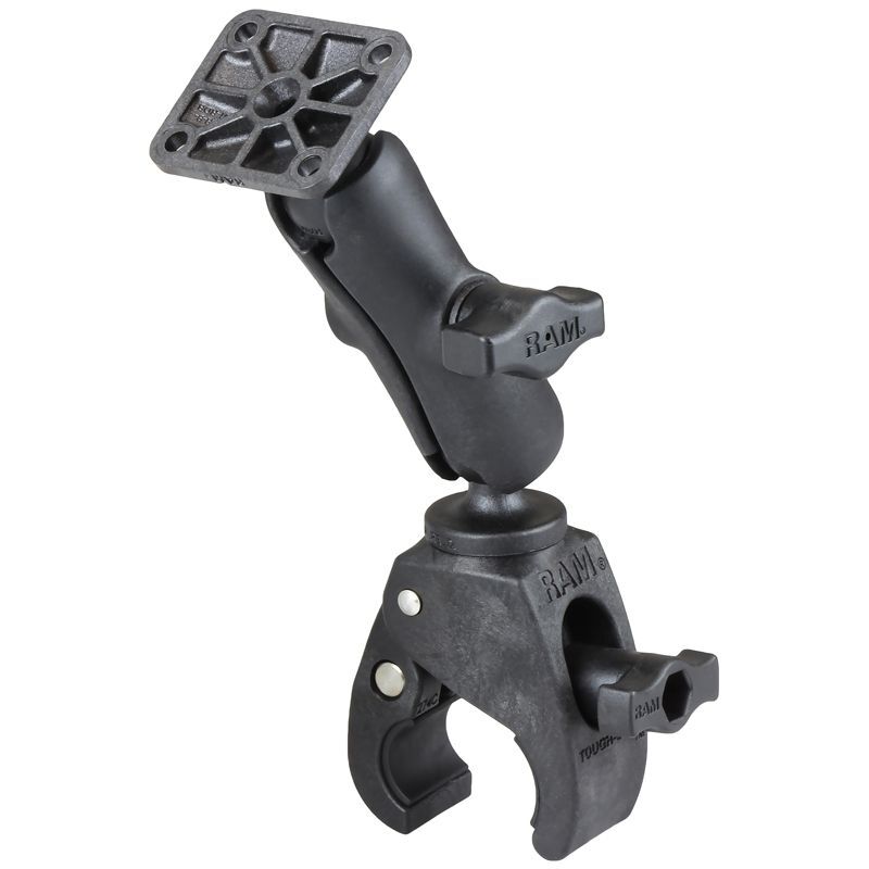 RAM Mounts Tough-Claw Set - B-Kugel (1 Zoll), Tough-Claw klein (Durchmesser 15,9-29,0 mm), mittlerer Verbindungsarm (ca. 90 mm), rechteckige Basisplatte (Verbundstoff)