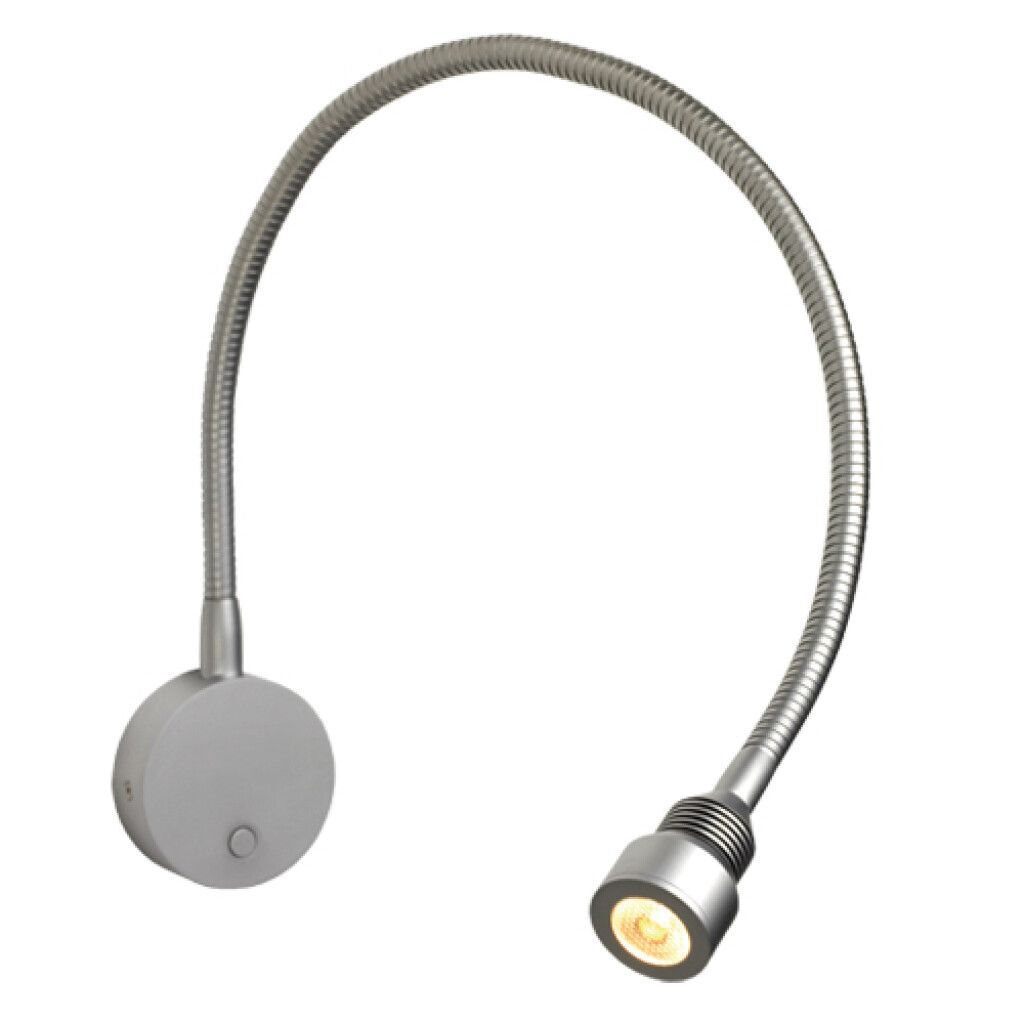 LED-Flexleuchte 01-1, 500mm seitlich, chrom-matt, ww 25°, 11-30V DC - 3W, mit integriertem Dimmer