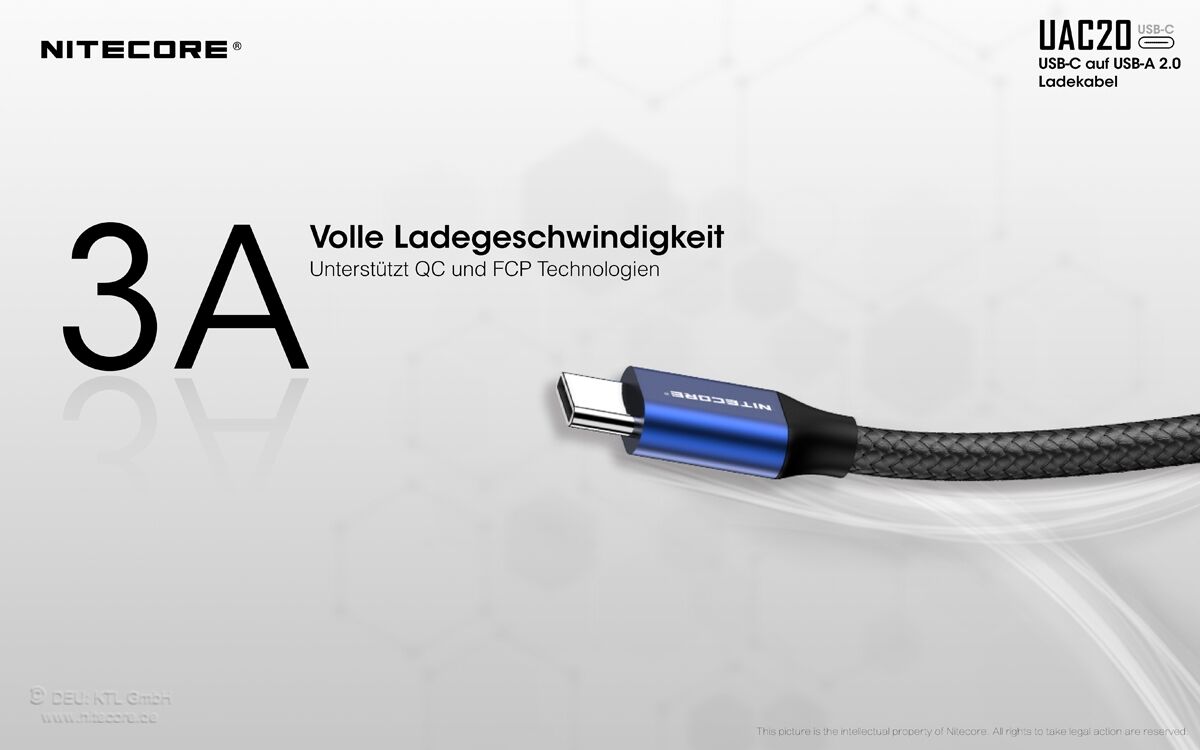 Nitecore UAC20 - USB-C Ladekabel