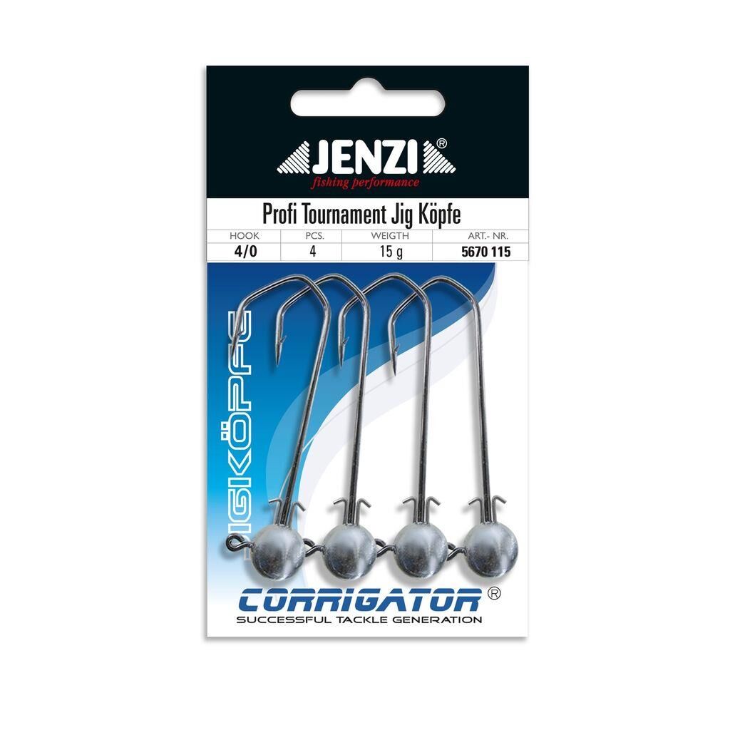 Jenzi Corrigator Jig Köpfe Rundkopf Natur SB-Verpackt Hakengröße 4/0 15 g