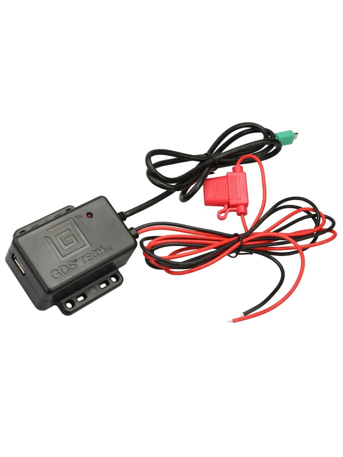 RAM Mounts GDS Strom-Modul  - offene Enden, microUSB & USB-A Anschluss, 8V-40V DC Eingangsspannung, OTG-Technologie