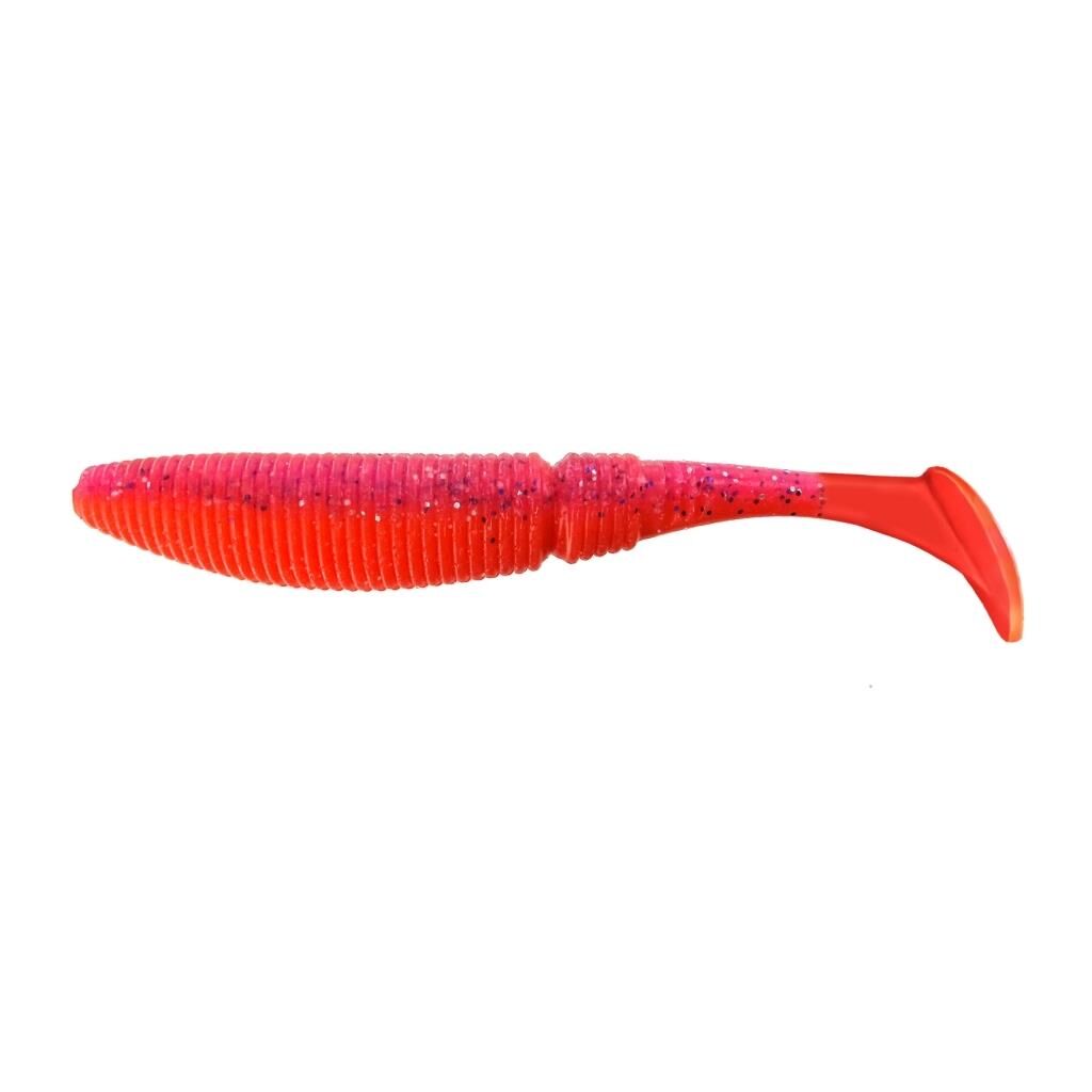 Jenzi Gummifisch Fire Tail Shad mit rotem Schwanz und UV-Lackierung, Farbe E  10 cm