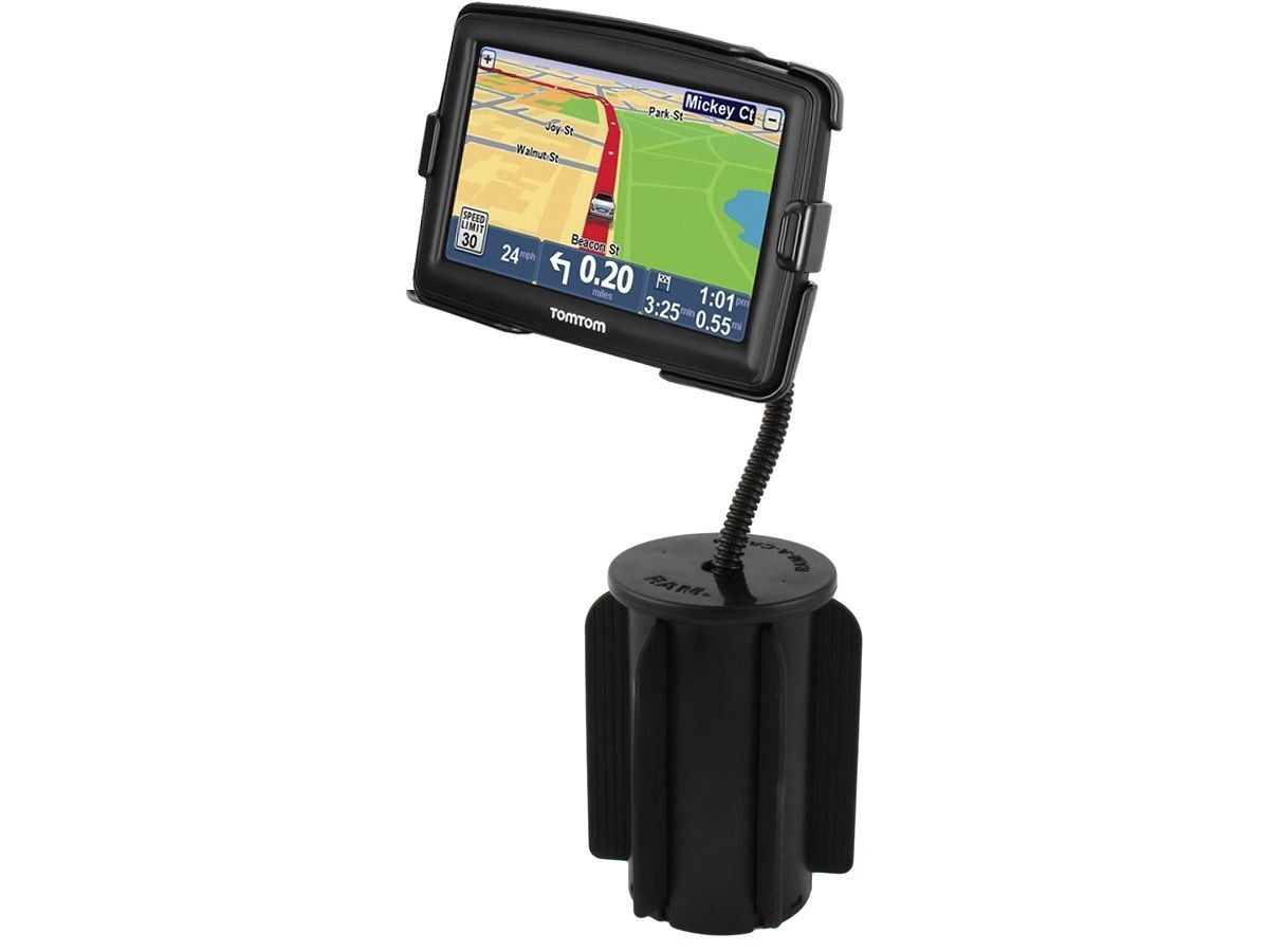 RAM Mounts RAM-A-CAN II Verbundstoff-Halterung für TomTom XXL - für Fahrzeug-Getränkehalter, Basis mit Gummilippen, flexibler Arm (ca. 150 mm), Haltes